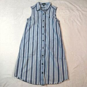 TOAD&CO INDIGO RIDGE SLEEVELESS TIE SHIRT DRESS SIZE XS *MISSING BELT*